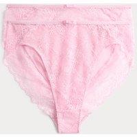 M&S 2 Pack Ida Lace High Waisted High Leg Knickers Pink Sorbet