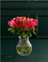 Radiant Rose Abundance Bouquet with Vase