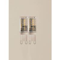 M&S 2 Pack 3W G9 LED Light Bulbs Clear