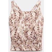 Goodmove Go Balance Strappy Back Crop Vest Top Cream Mix