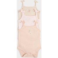 M&S 3 Pack Pure Cotton Ice Cream Bodysuits (0-36 Mths) Pink