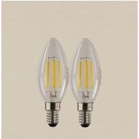 M&S 2 Pack 4W E14 Candle LED Light Bulbs Clear