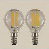 M&S 2 Pack 4W E14 Golf Ball LED Light Bulbs Clear