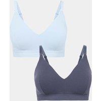 M&S 2 Pack Non Wired Nursing Bras A-D Pale Blue
