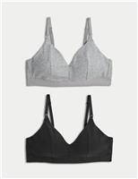 M&S 2 Pack Non Wired Nursing Bras A-D Pale Blue