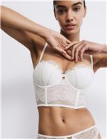Rosie Forget Me Not Lace Balconette Corset (A-DD) Ivory
