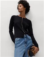 Soft Touch Button Through Fitted Cardigan