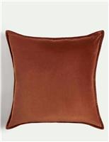 M&S Pure Cotton Velvet Cushion Biscuit