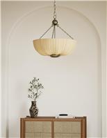 Pleated Fabric Uplighter Pendant Light