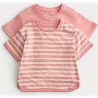 M&S 2 Pack Pure Cotton Patterned Tops (0-5 Yrs) Pink Mix