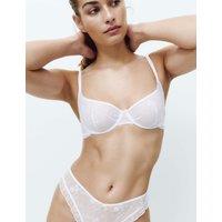 B by Boutique Helena Embroidery Wired Demi Cup Bra A-E White