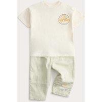 M&S 2pc Pure Cotton Winnie the Pooh Outfit (0-3 Yrs) Cream Mix