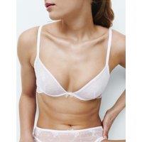 B by Boutique Helena Embroidered Wired Plunge Bra A-E White