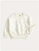 M&S Cotton Rich Disney Frozen Sweatshirt (2-8 Yrs) Ivory