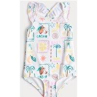 M&S Mini Me Tropical Swimsuit (0-3 Yrs) Multi