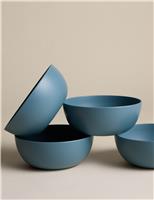 M&S Set of 4 Picnic Cereal Bowls Blue