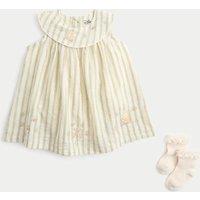 M&S 2 Piece Winnie The Pooh Dress with Socks (0-24 Mths) Green Mix