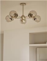 Sputnik Bubble Glass 5 Arm Flush Ceiling Light