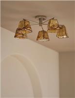 Glass 5 Light Flush Ceiling Light