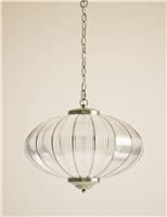 Gemball Glass Ribbed Pendant Light