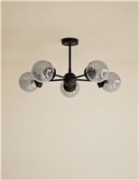 M&S Sputnik Bubble Glass 5 Arm Flush Ceiling Light Champagne