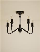 Metal 5 Light Flush Chandelier