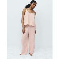 M&S Pure Cotton Muslin Cami Pyjama Set Pink