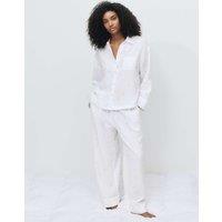 M&S Pure Cotton Muslin Floral Pyjama Set White Mix