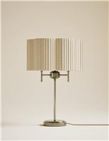 Scallop Pleated Shade Brass Base Table Lamp