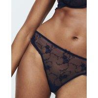 B by Boutique Helena Embroidery Thong Nightshade