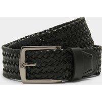 M&S Stretch Leather Plaited Belt Black