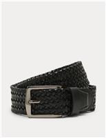 Stretch Leather Plaited Belt