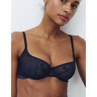 B by Boutique Helena Embroidery Wired Demi Cup Bra A-E Nightshade