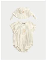 2 Piece Winnie the Pooh Bodysuit with Hat (7lbs-12 Mths)