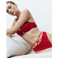 Boutique Vera Lace High Leg Knickers Red