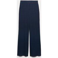 M&S Jersey Wide Leg Trousers Midnight Navy