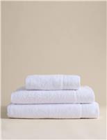 M&S Pure Cotton Towel with Linen Border White