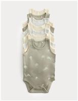 M&S 7 Pack Pure Cotton Unisex Bodysuits (7lbs-3 Yrs) Grey Mix