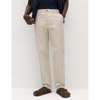 M&S Regular Fit Stretch Chinos Light Buff