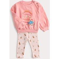 M&S 2 Piece Cotton Rich Paddington Outfit (0-3 Yrs) Pink Mix