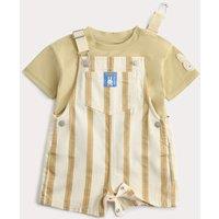M&S 2 Piece Miffy Bib Short and Top Outfit (0-3 Yrs) Cream Mix