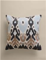 Pure Cotton Embroidered Ikat Cushion