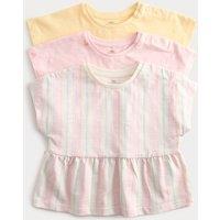 M&S 3 Pack Pure Cotton Patterned Tops (0-5 Yrs) Multi