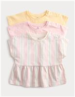 3 Pack Pure Cotton Patterned Tops (0-5 Yrs)