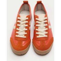 M&S Leather Stripe Trainers Orange
