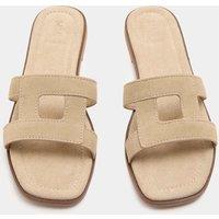 M&S Suede Flat Mule Sandals Taupe