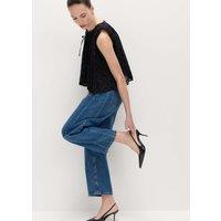 M&S Lyocell Blend Polka Dot Tie Front Top Black Mix