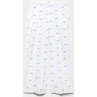 M&S Pure Cotton Poplin Embroidered Pyjama Bottoms White Mix
