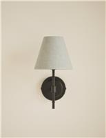 M&S Metal Ribbed Stem Wall Light Black