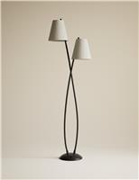 M&S Rechargeable Curved Double Floor Lamp Black